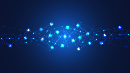 Connecting people and communication concept, social network. Vector illustrationのイラスト素材