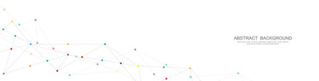 Website header or banner design with abstract polygonal background and connecting dots and lines. Global network connection. Digital technology with plexus background and space for your textのイラスト素材