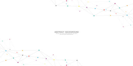 Abstract geometric background with connecting dots and lines. Abstract plexus texture and communication conceptのイラスト素材