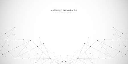 Abstract geometric background with connecting dots and lines. Abstract plexus texture and communication conceptのイラスト素材