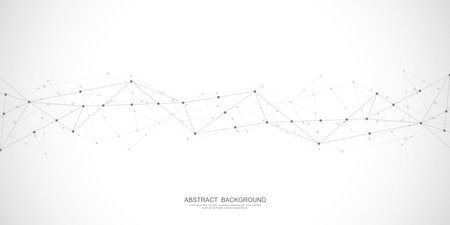 Abstract geometric background with connecting dots and lines. Abstract plexus texture and communication conceptのイラスト素材