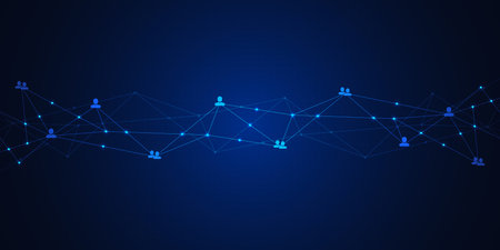 Connecting people and communication concept, social network. Vector illustrationのイラスト素材