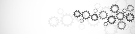 Cogs and gear wheel mechanisms. Hi-tech digital technology and engineering. Abstract technical backgroundの写真素材