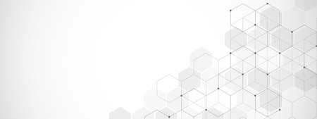 Abstract background with geometric shapes and hexagon pattern. Illustration for medicine, technology or science designの写真素材