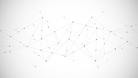 Abstract polygonal background with connecting dots and lines. Global network connection, digital technology and communication conceptの写真素材