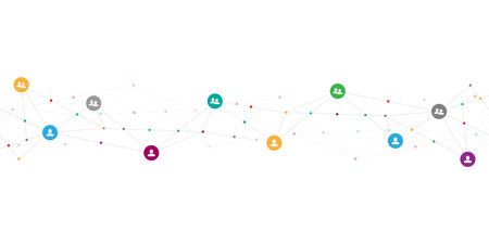 Connecting people and communication concept, social networkの写真素材