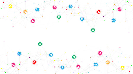 Connecting people and communication concept, social networkの写真素材
