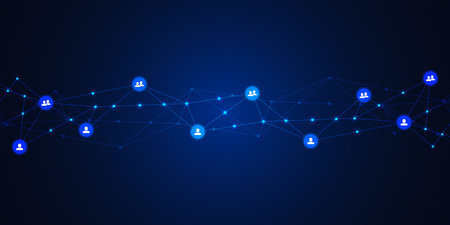 Connecting people and communication concept, social networkの写真素材