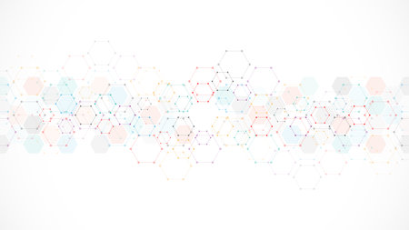 Abstract background with geometric shapes and hexagon patternのイラスト素材