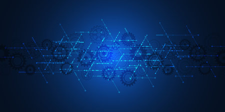 Abstract technology background with arrows and lines. Concepts and ideas for hi-tech digital technology and engineering designのイラスト素材