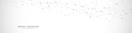 Abstract background and geometric pattern with connecting the dots and lines for banner design or headerのイラスト素材