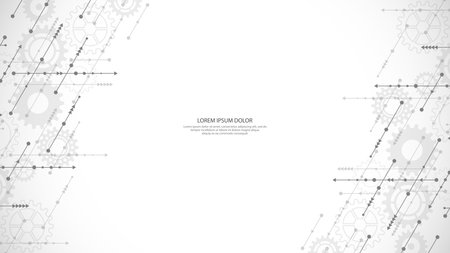 Abstract technology background with arrows and lines. Concepts and ideas for hi-tech digital technology and engineering designのイラスト素材