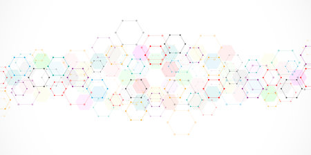 Abstract background with geometric shapes and hexagon patternのイラスト素材