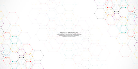 Abstract background with geometric shapes and hexagon patternのイラスト素材