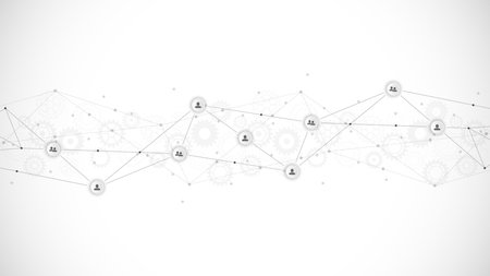 Connecting people and communication concept, social network. Vector illustrationのイラスト素材