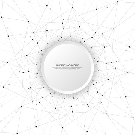 Abstract fractal background and geometric pattern with connecting dots and linesのイラスト素材