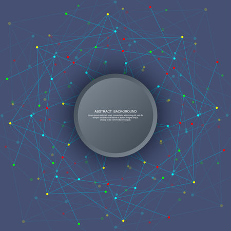 Abstract fractal background and geometric pattern with connecting dots and linesのイラスト素材