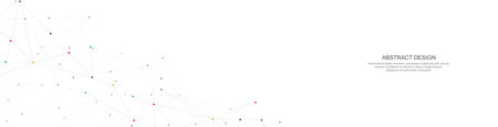 Abstract background and geometric pattern with connecting the dots and lines for banner design or headerのイラスト素材