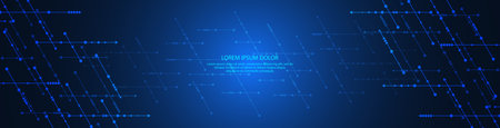 Website header or banner design template. Abstract technology background with arrows and linesのイラスト素材