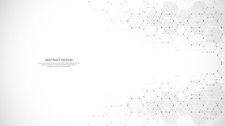 Abstract background with geometric shapes and hexagon patternのイラスト素材