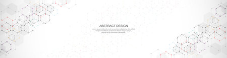 Abstract background and geometric pattern with hexagons shape for banner design or headerのイラスト素材
