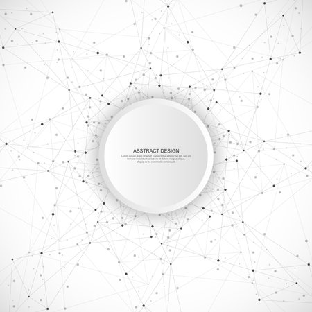 Abstract fractal background and geometric pattern with connecting dots and linesのイラスト素材