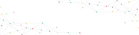 Website header or banner design with abstract polygonal background and connecting dots and lines. Global network connection. Digital technology with plexus background and space for your textの写真素材
