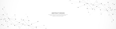 Abstract background and geometric pattern with connecting the dots and lines for banner design or headerのイラスト素材