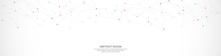 Abstract background and geometric pattern with connecting the dots and lines for banner design or headerのイラスト素材