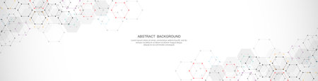 Abstract background and geometric pattern with hexagons shape for banner design or headerのイラスト素材