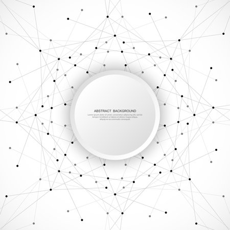 Abstract fractal background and geometric pattern with connecting dots and linesのイラスト素材