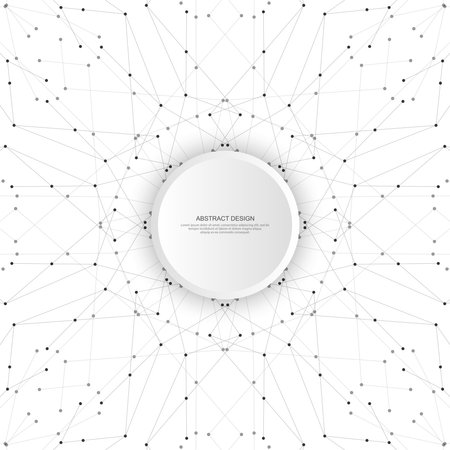 Abstract fractal background and geometric pattern with connecting dots and linesのイラスト素材