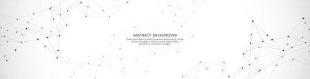 Abstract vector background and geometric pattern with connecting the dots and lines for banner design or header. Minimalistic vector texture for modern designのイラスト素材