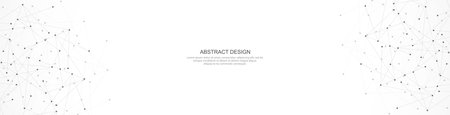 Abstract vector background and geometric pattern with connecting the dots and lines for banner design or header. Minimalistic vector texture for modern designのイラスト素材