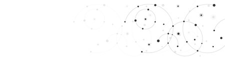 Abstract geometric background with plexus circles. Vector illustration of minimalistic designのイラスト素材