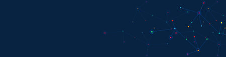 Science and technology concept with molecules. Vector illustration of minimalistic design