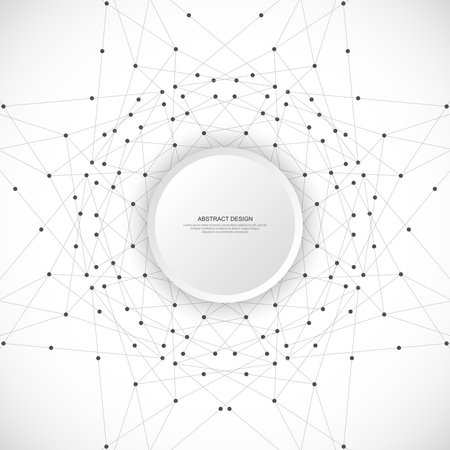 Abstract fractal background and geometric pattern with connecting dots and linesのイラスト素材