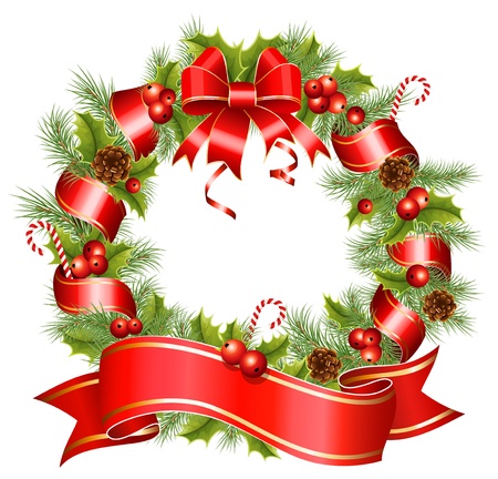 Vector christmas wreathのイラスト素材