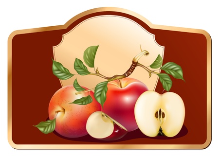 Vector. Background for design of packing jam jar with apples.のイラスト素材