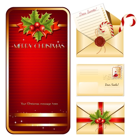 Vector christmas background. Christmas mail.のイラスト素材