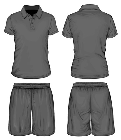 Men\'s polo-shirt and sport shortsのイラスト素材