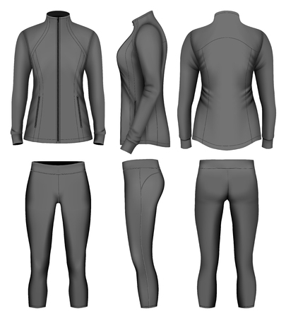 Women's sport wear for run. Vector illustration.のイラスト素材