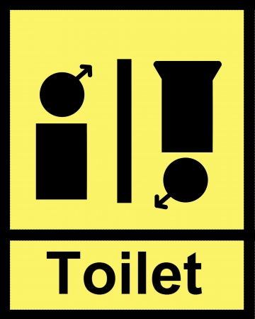 toilet in yellow backgroundの写真素材