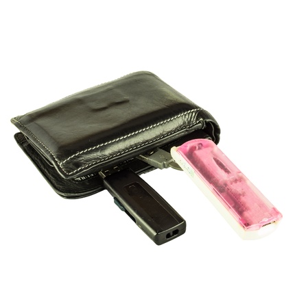 thumb drive load data to billfoldの写真素材