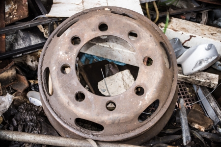 Old wheelsの写真素材