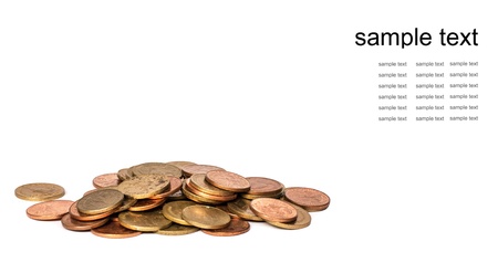 coin pile on isolate backgroundの写真素材