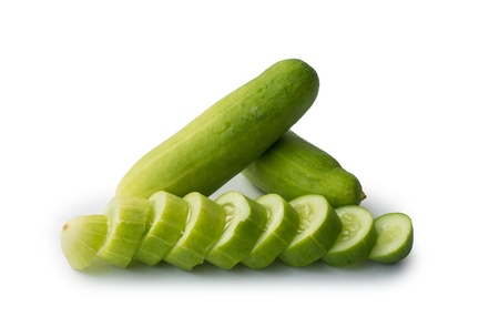 Cucumber on isolate white backgroundの写真素材