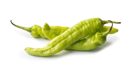 green pepper on isolate white backgroundの写真素材