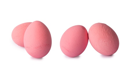 Preserved egg,pink egg on isolate white backgroundの写真素材