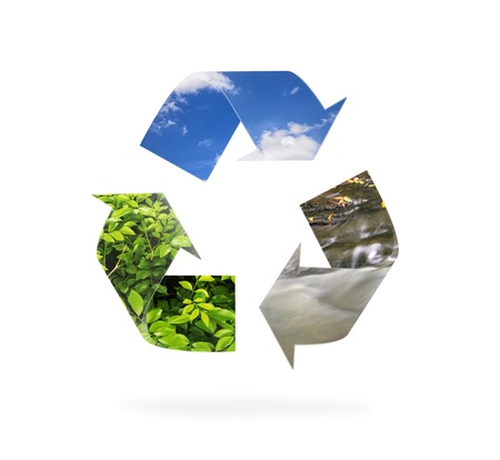natural recycle sign on isolate backgroundの写真素材